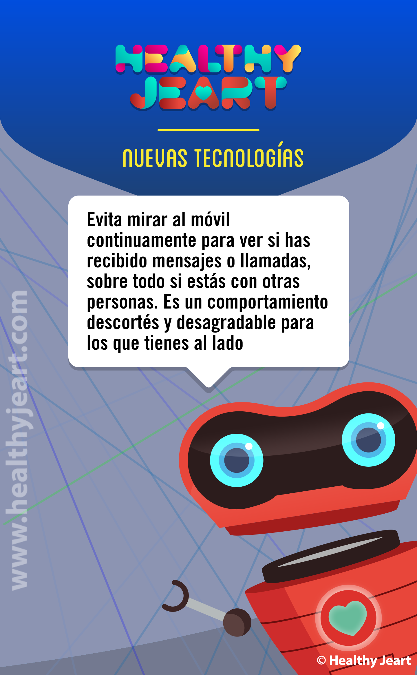 Evita mirar al móvil continuadamente para ver si has recibido mensajes o llamadas, sobre todo si estás con otras personas. Es un comportamiento descortés y desagradable para los que tienes al lado