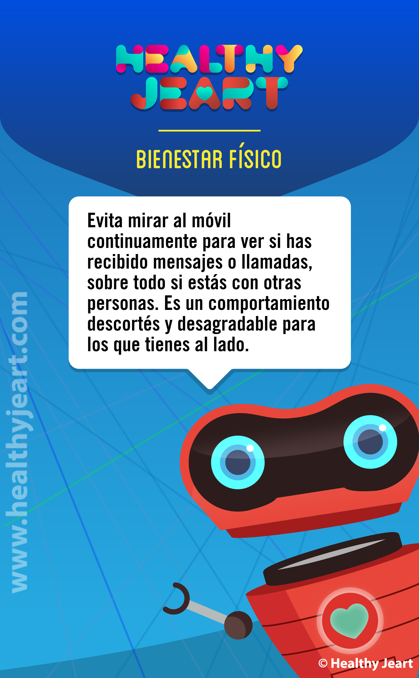 Evitar mirar el móvil continuadamente para ver si has recibido mensajes o llamadas, sobre todo si estás con otras personas. Es un comportamiento descortés y desagradable para los que tienes al lado.