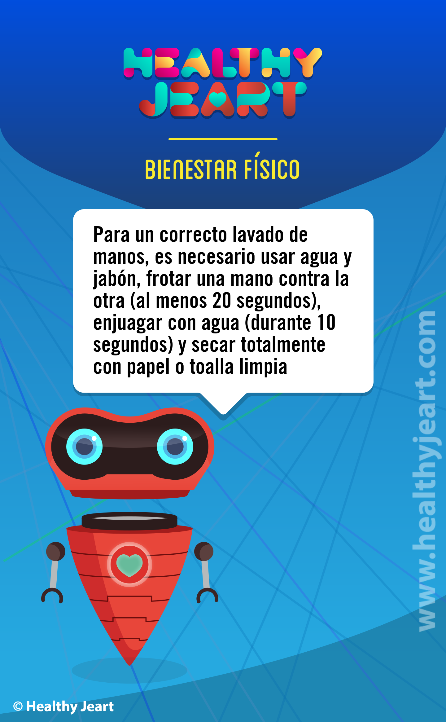 Para un correcto lavado de manos, es necesario usar agua y jabón, frotar una mano contra la otra (al menos 20 segundos), enjuagar con agua (durante 10 segundos) y secar totalmente con papel toalla limpia