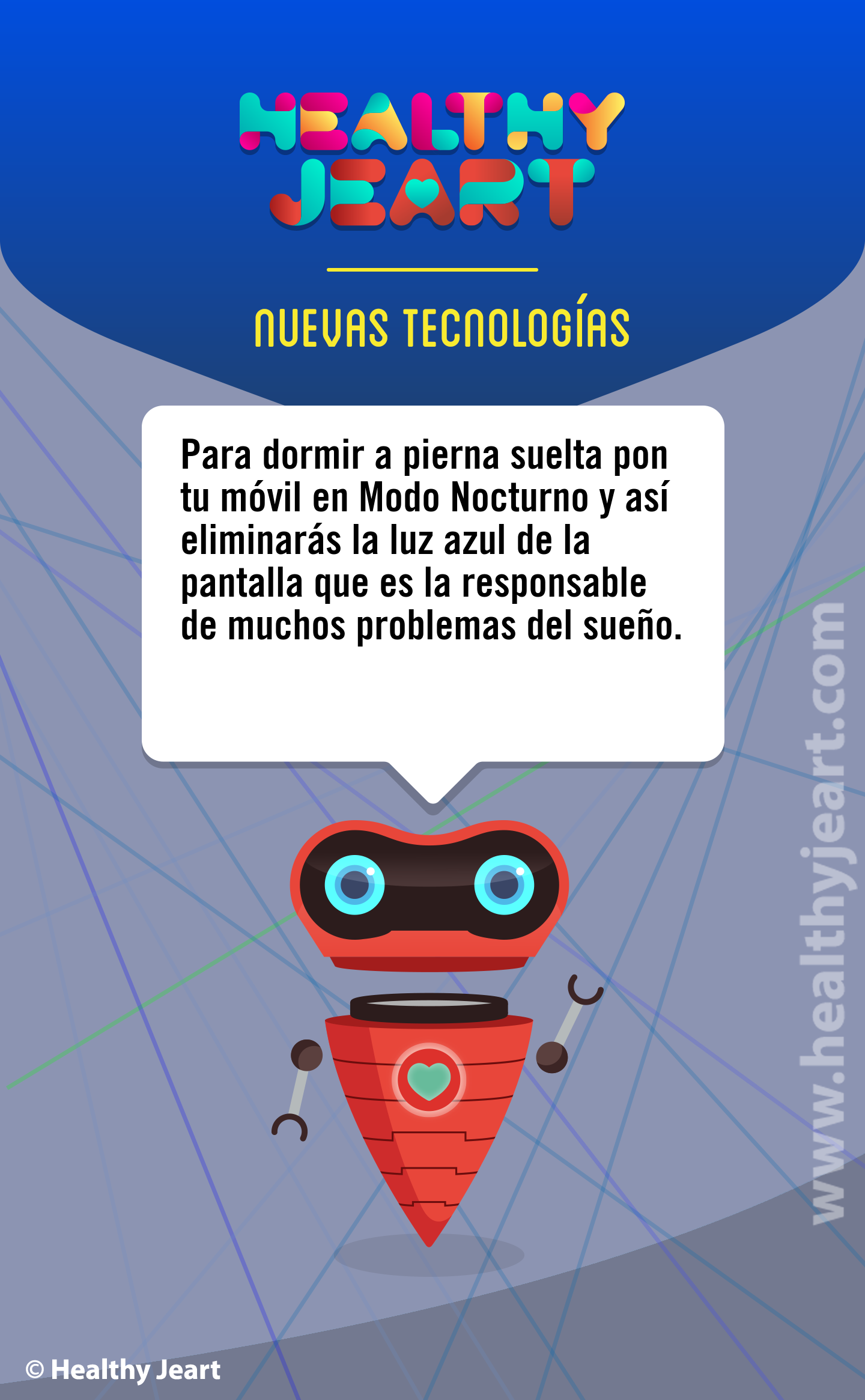 Para dormir a pierna suelta pon tu móvil en Modo Nocturno y así eliminarás la luz azul de la pantalla que es la responsable de muchos problemas del sueño.