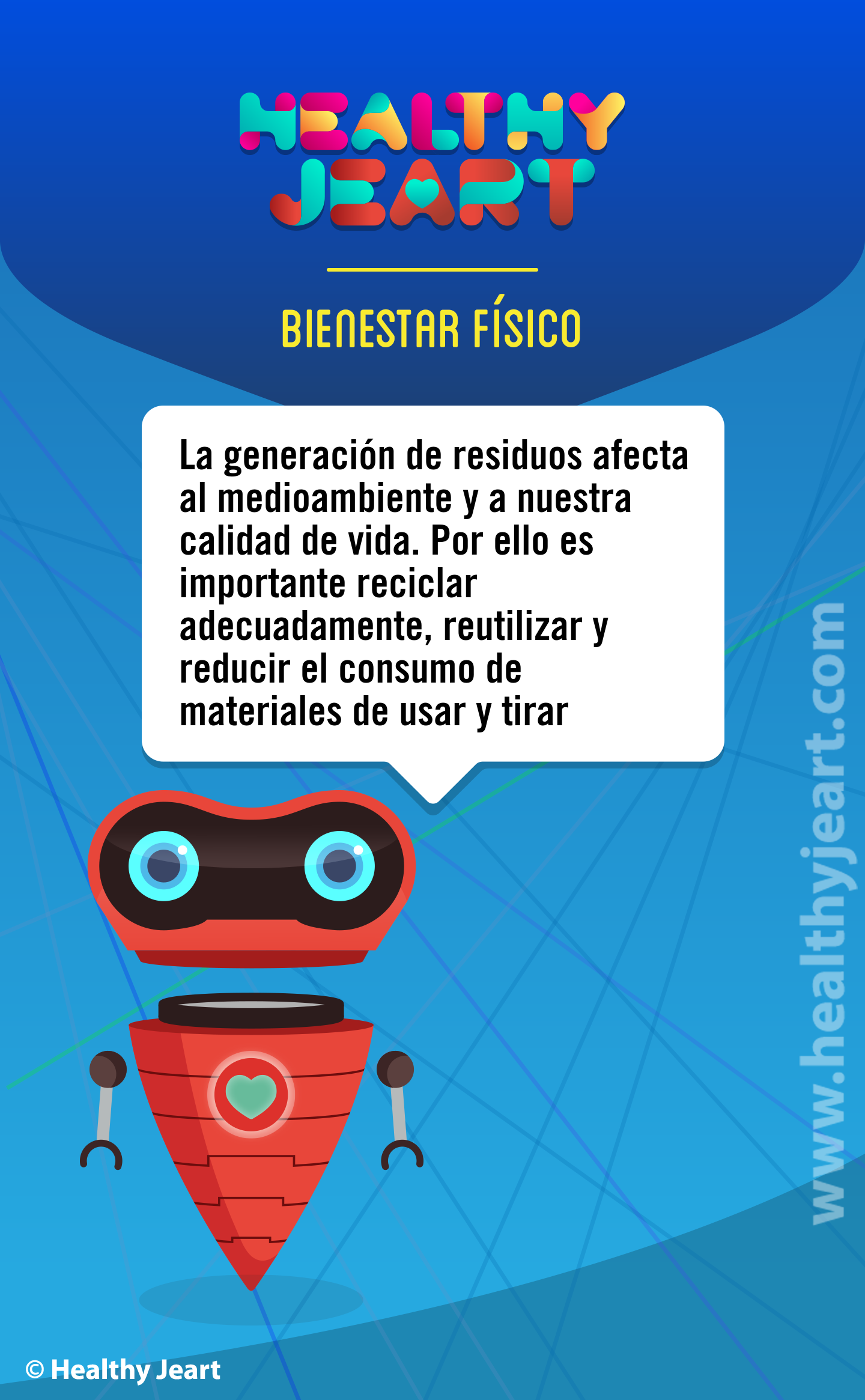 La generación de residuos afecta al medioambiente y a nuestra calidad de vida. Por ello es importante reciclar adecuadamente, reutilizar y reducir el consumo de materiales de usar y tirar