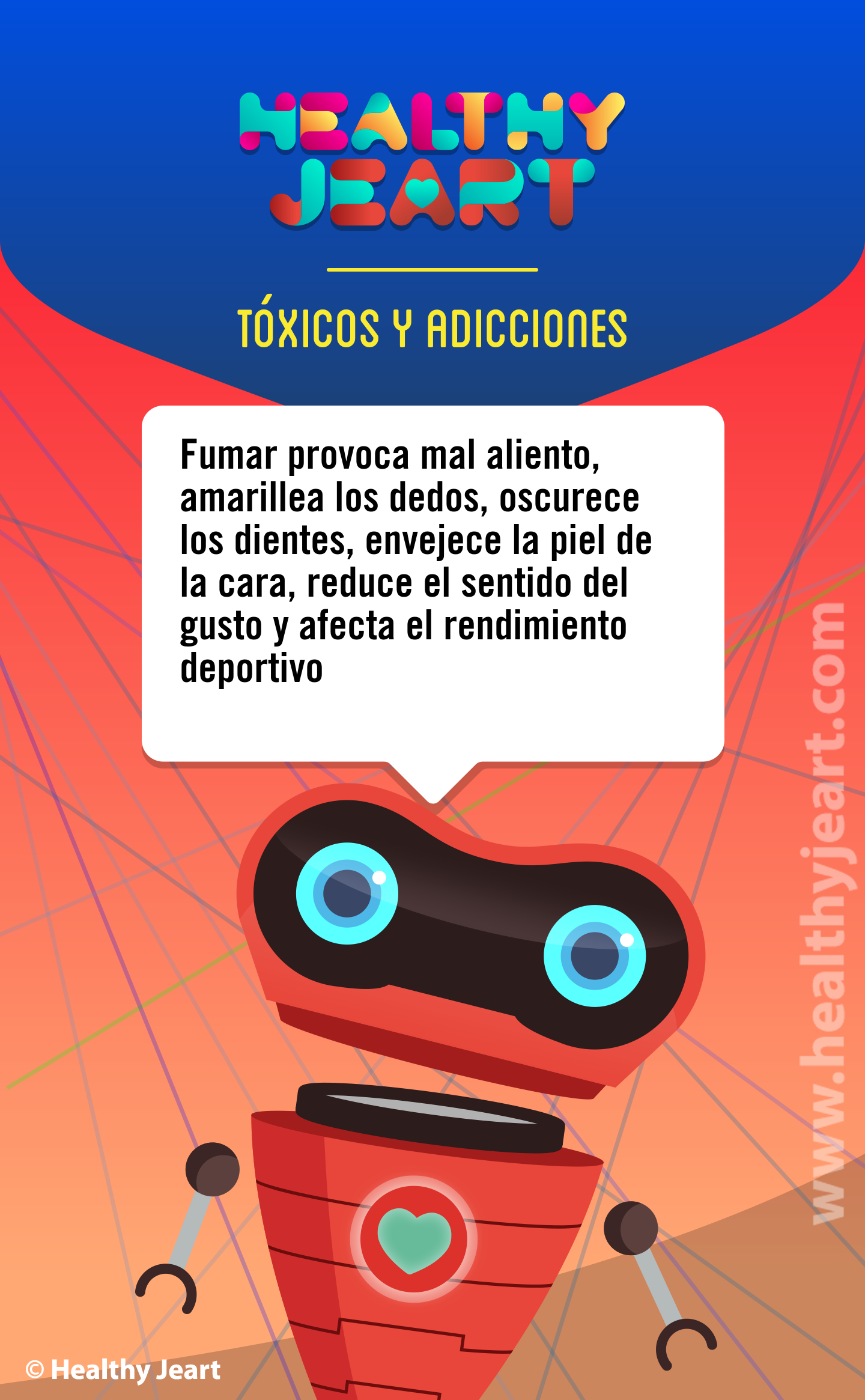 Fumar provoca mal aliento, amarillea los dedos, oscurece los dientes, envejece la piel de la cara, reduce el sentido del gusto y afecta el rendimiento deportivo