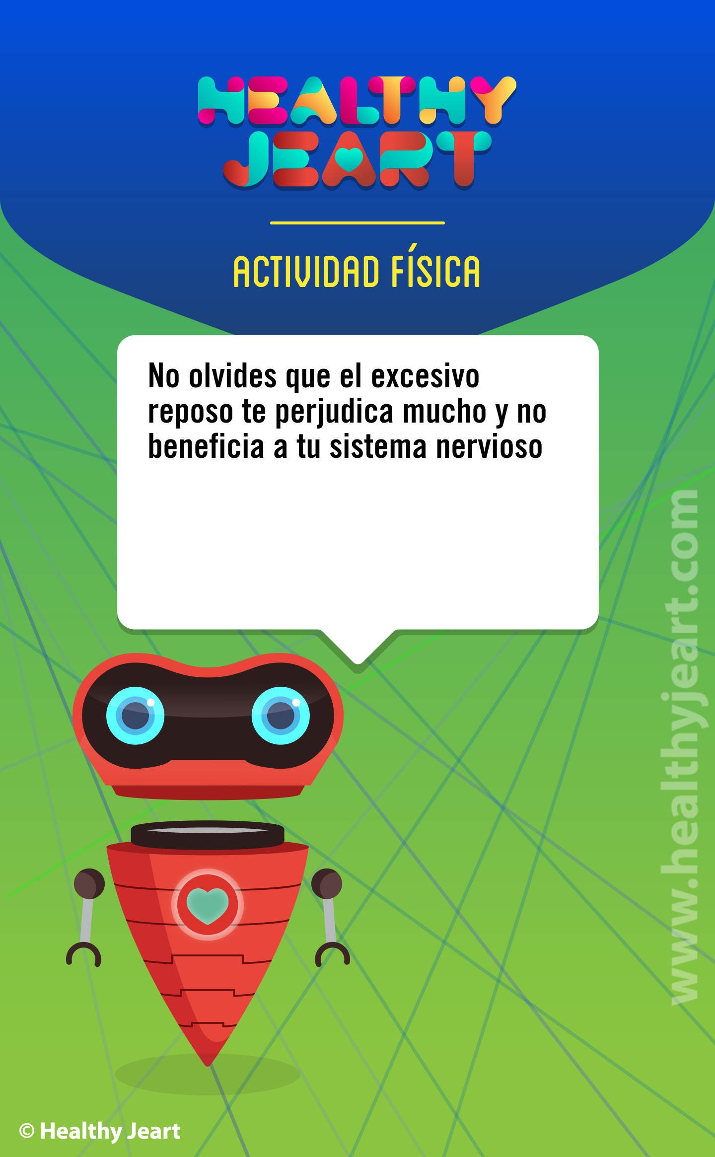 No olvides que el excesivo reposo te perjudica mucho y no beneficia a tu sistema nervioso